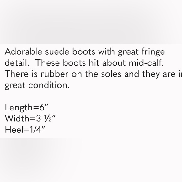 Minnetonka  genuine suede leather boots /fringe- Sz 6. Excellent condition! $16 - Picture 13 of 13